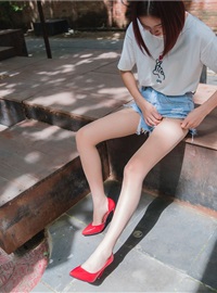 Socks astringent 080 hot pants with red high heels debut 798(14)